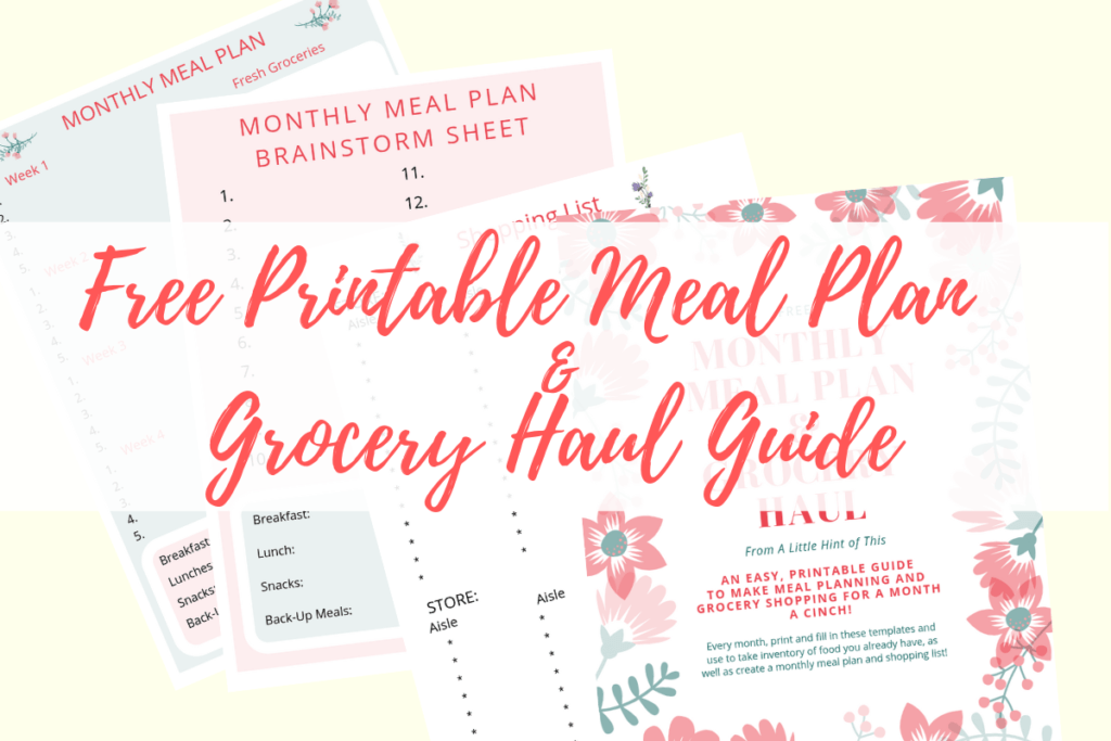Monthly meal planning and grocery haul guide