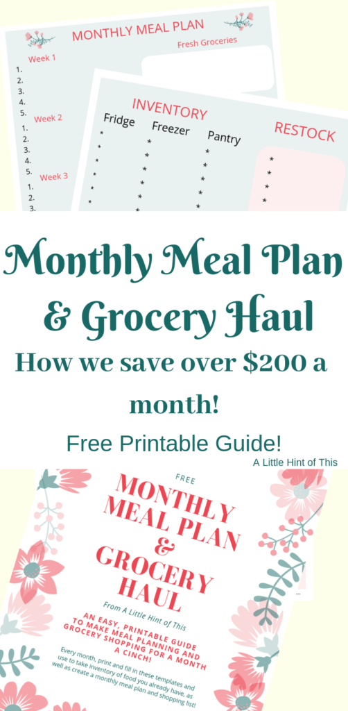 Want to save time, money, and sanity? Learn how my family only grocery shops once a month! We save AT LEAST $200 each month doing this, and I'm going to teach you how! This tutorial includes a free, printable guide to make it even easier for you!