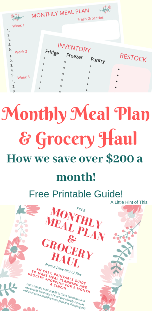 monthly meal planning