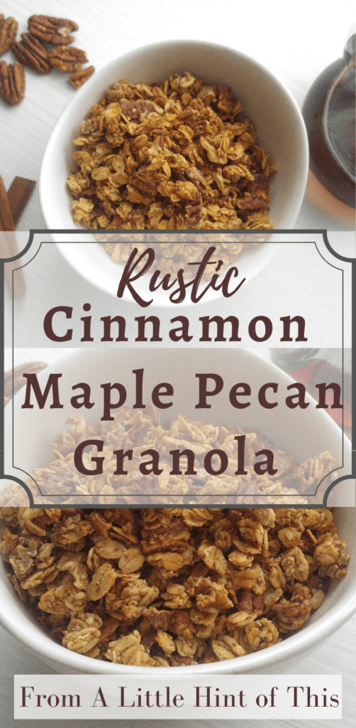 This cinnamon maple pecan granola is full of warm flavours and the perfect crunch. Simple step-by-step instructions and photos guide you through this easy recipe. Enjoy!
#granola #breakfastrecipes #breakfast #cinnamon #maple #pecan #crunchygranola #alittlehintofthis #brunch #healthybreakfast #brunchrecipes #snack