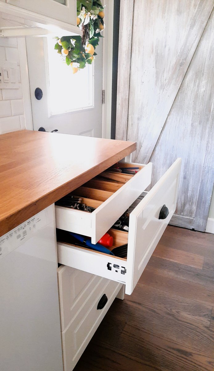 hidden drawers in an ikea cabinet