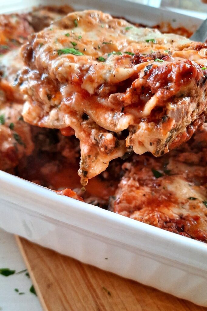 gooey, cheesy homemade lasagna