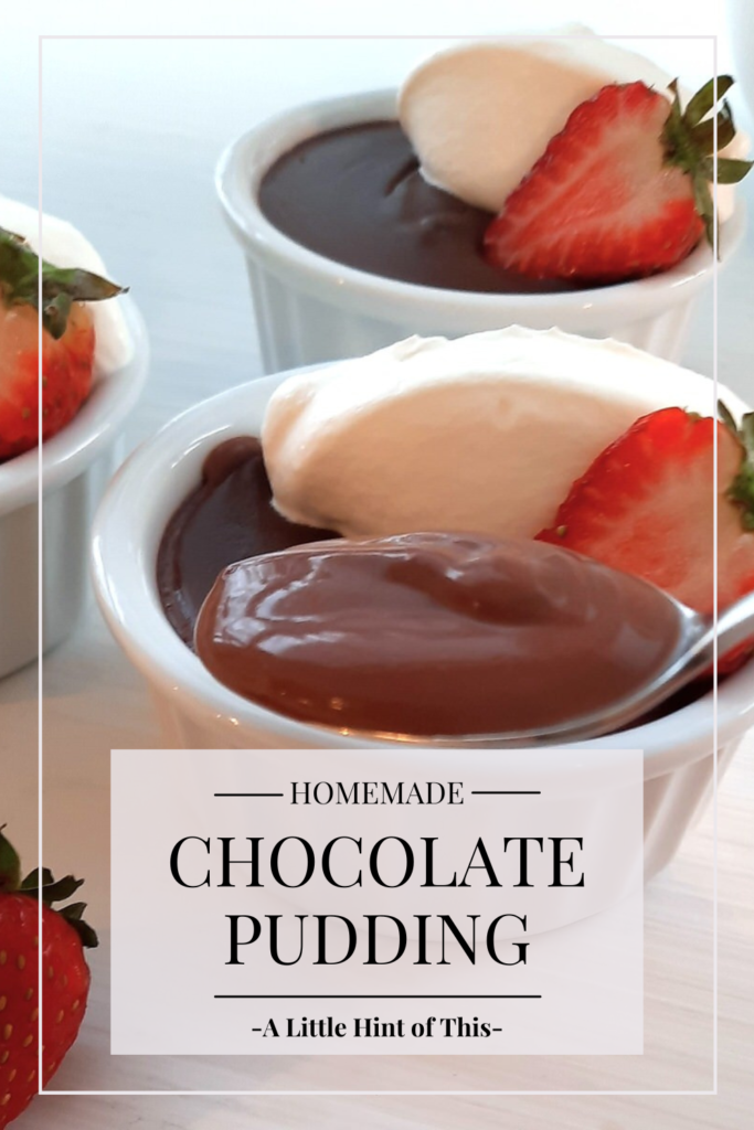 Smooth and creamy, rich chocolate pudding just like Grandma used to make. Made with simple ingredients, it easy to throw together any night of the week for an easy dessert. Or, dress if up for elegant entertaining. The possibilities are endless!
#chocolatepudding #chocolatedessert #chocolate #milk #easydessert #alittlehintofthis